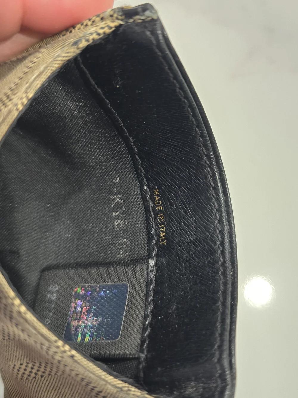 Fendi Vintage Zucca Monogram Leather Slim Card Holder Wallet
